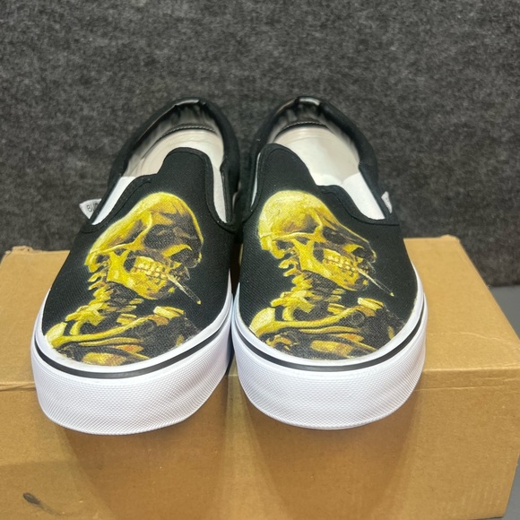 Vincent Van Gogh Smoking Skull BLVD Original Slip On Shoes Size 8.5 W/ 7 M - Picture 2 of 13